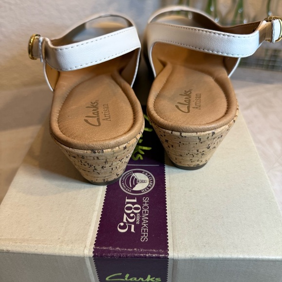 Clarks Artisan Orlena Currant White Cork Sandal Slingback Size 10 NIB‎